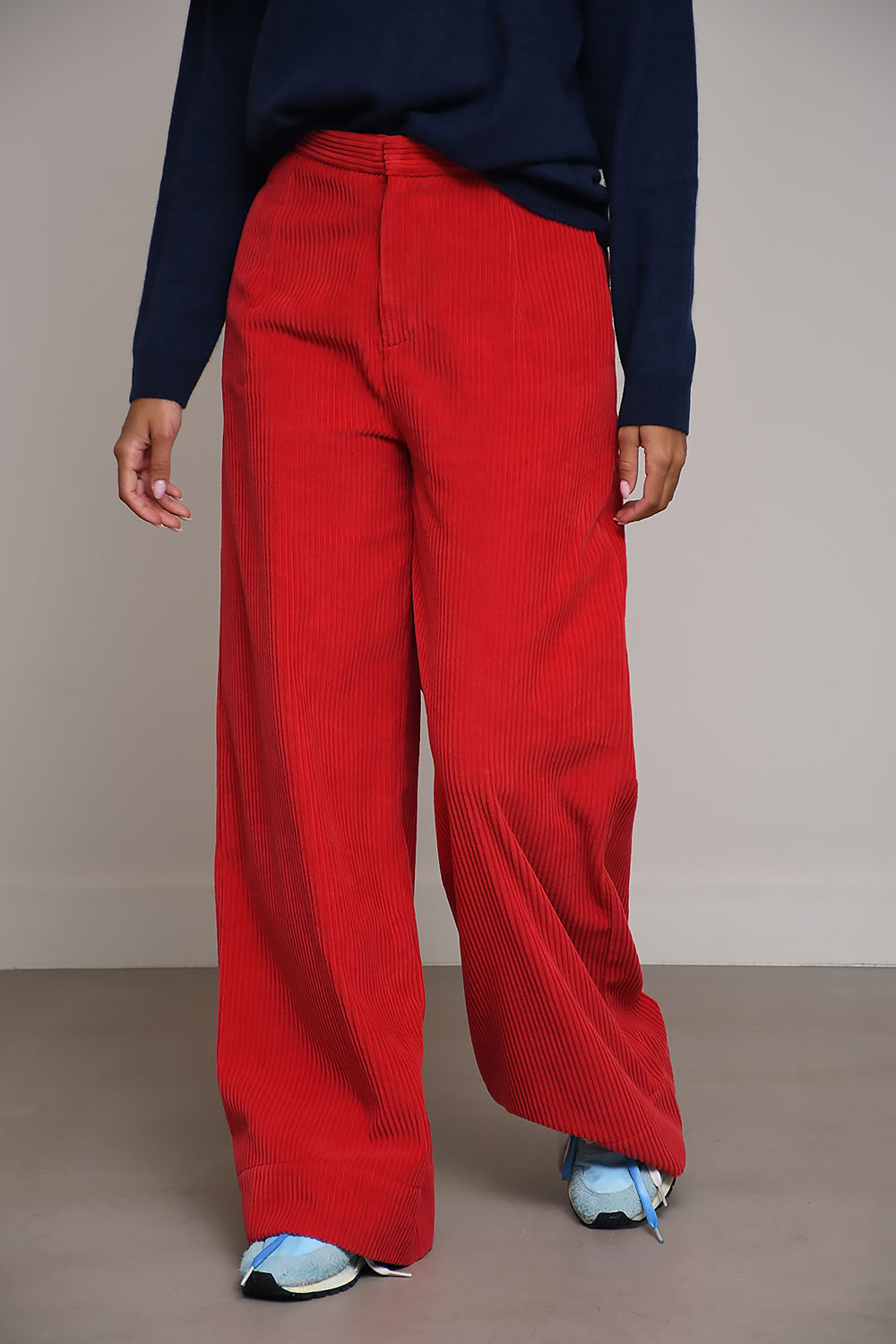 Jean corduroy wide-leg pants