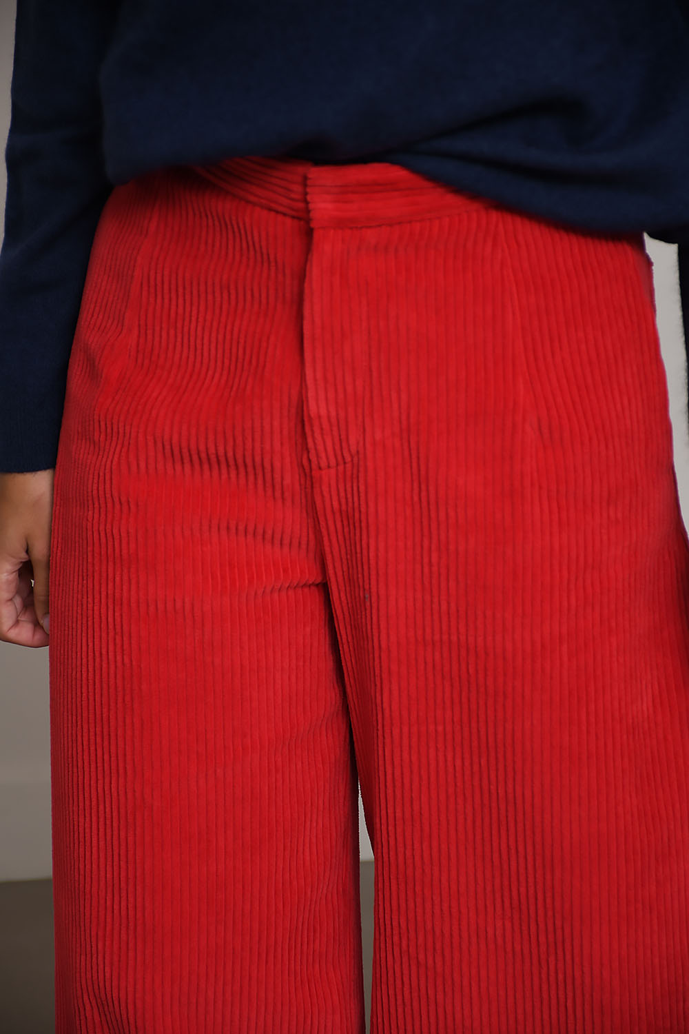 Jean corduroy wide-leg pants