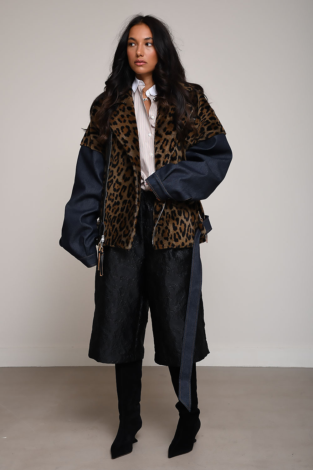 Jejia - Tea leopard biker jack
