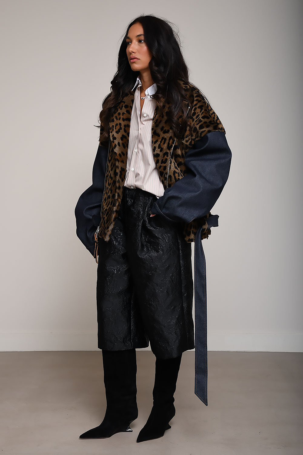 Jejia - Tea leopard biker jack