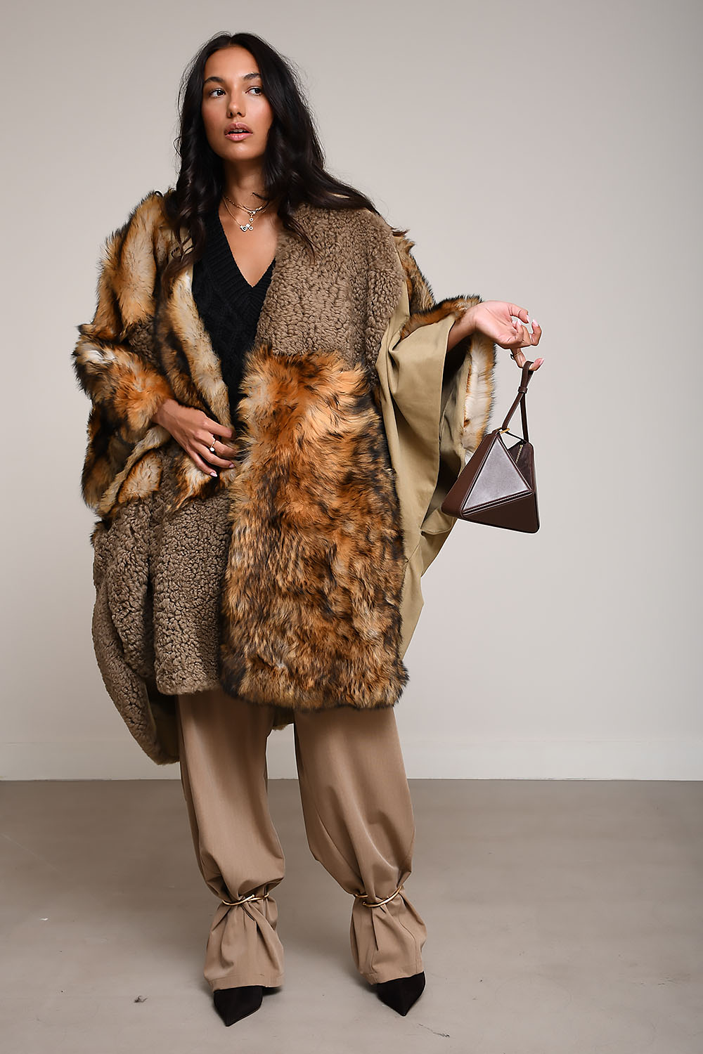 Romy mixed fur cape - Mayke