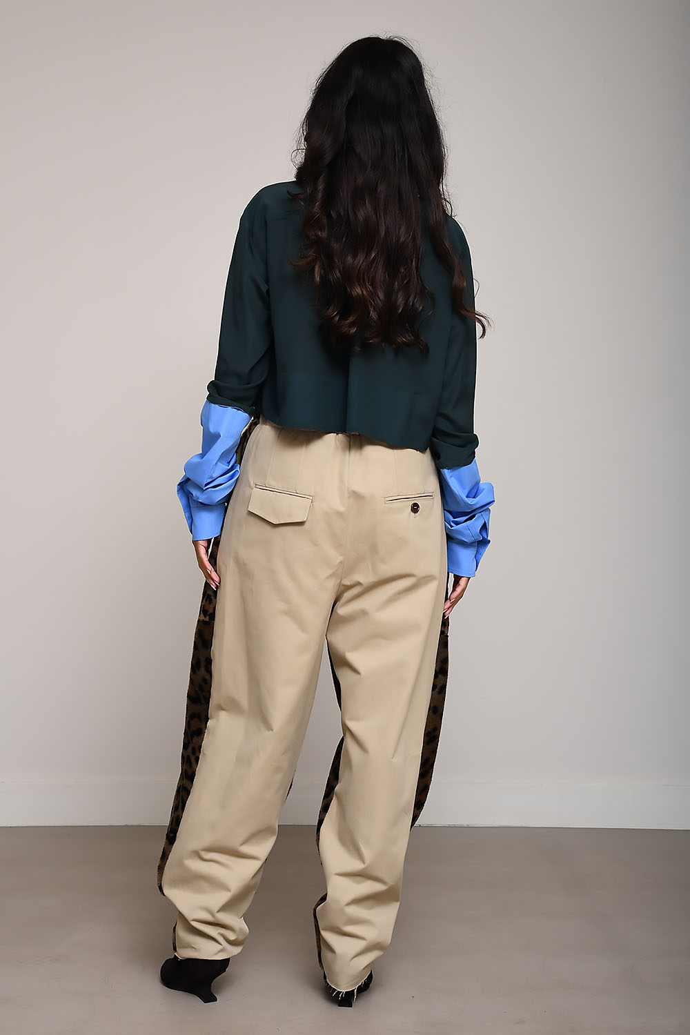 Crazy cropped silk shirt