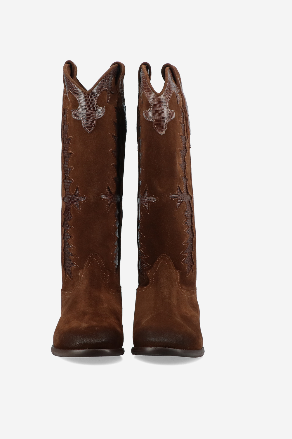 Embroidered suede boots