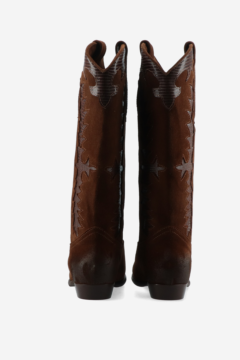 Embroidered suede boots