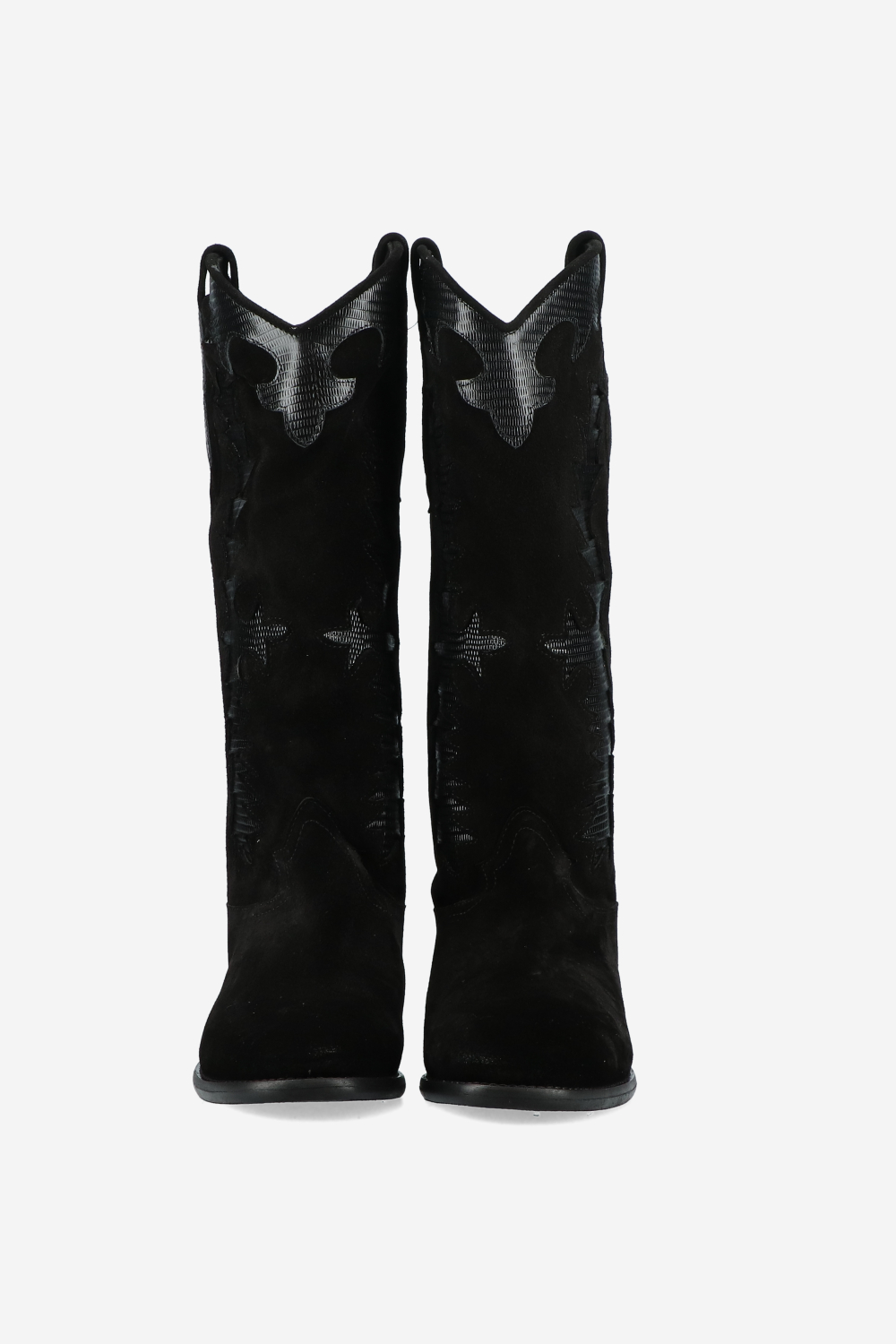 Embroidered suede boots