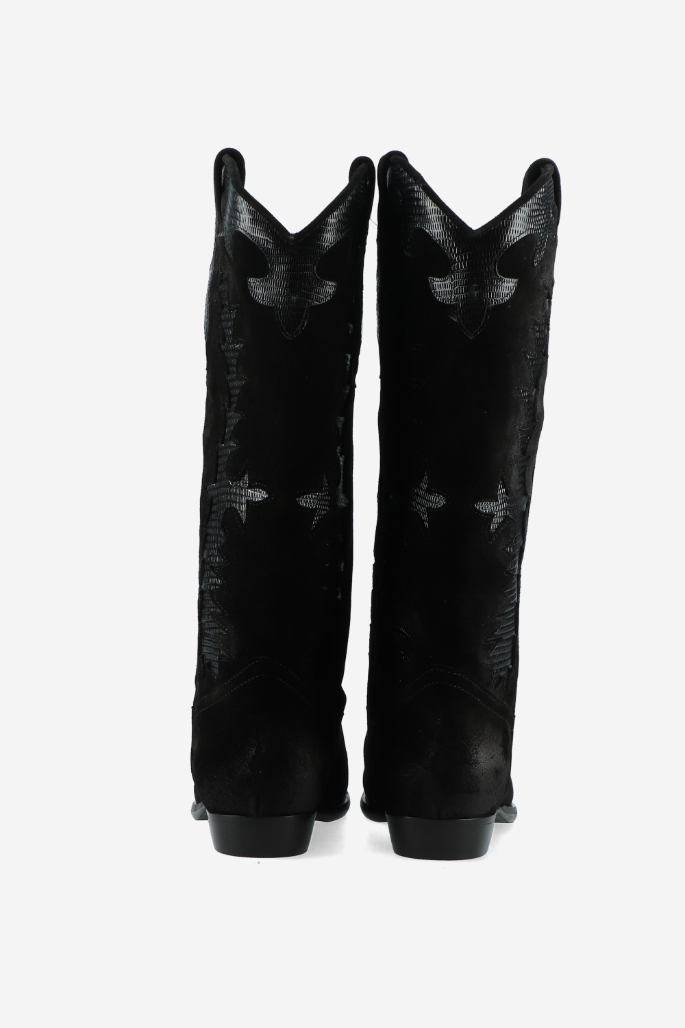 Embroidered suede boots