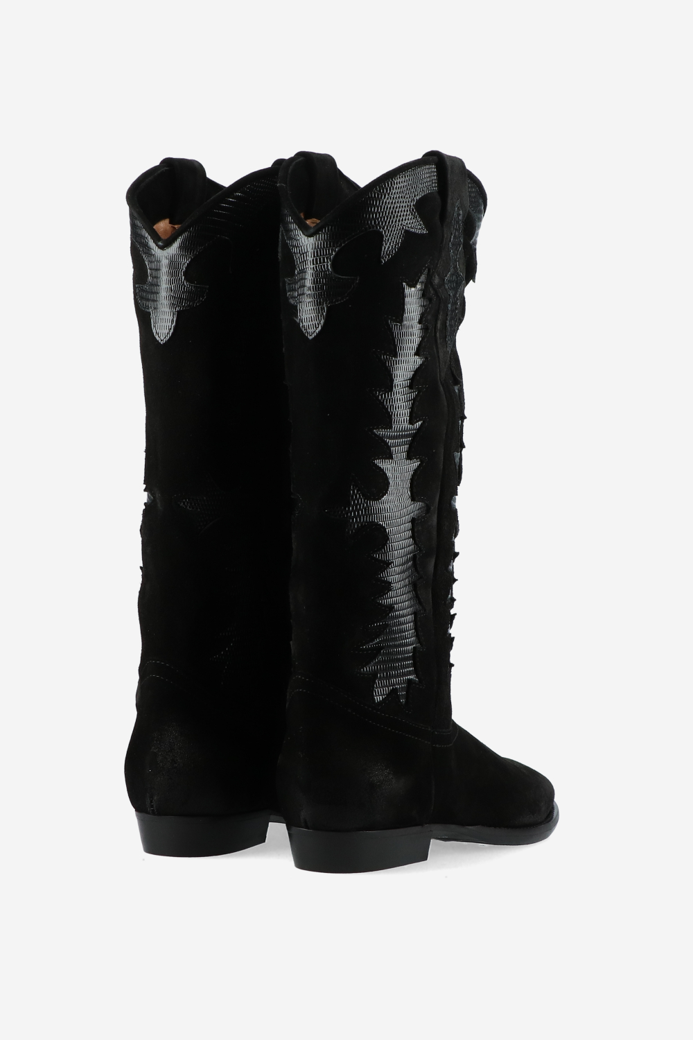 Embroidered suede boots