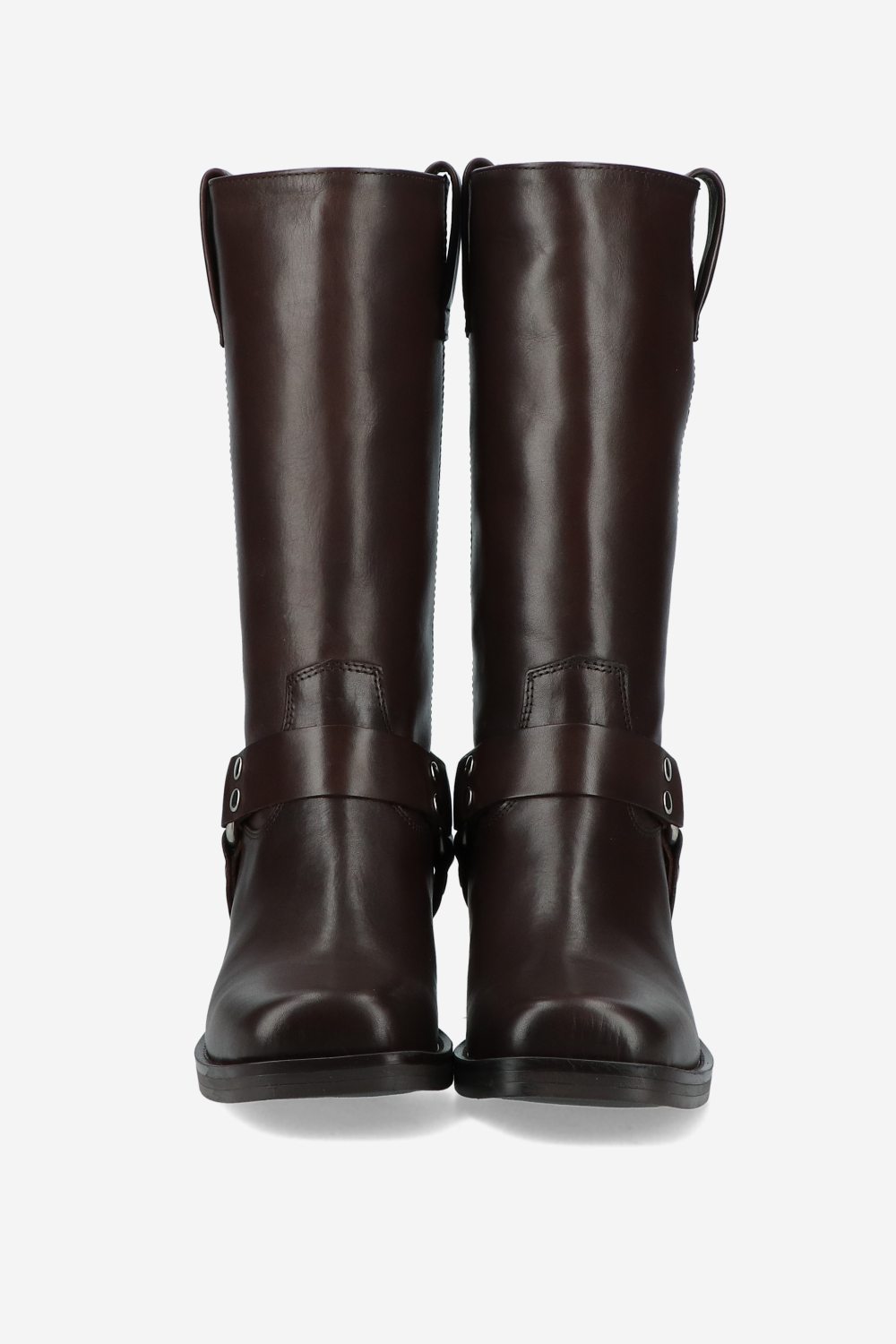 Buckle leather boots