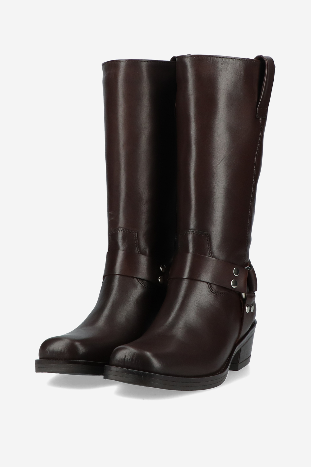 Buckle leather boots