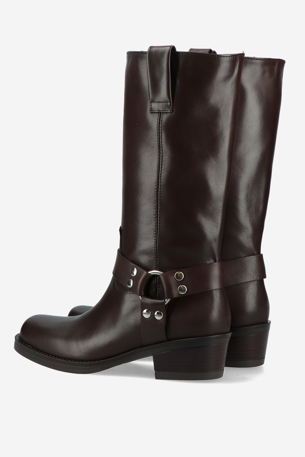 Buckle leather boots