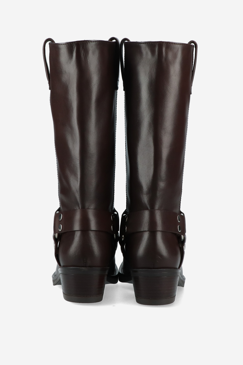 Buckle leather boots