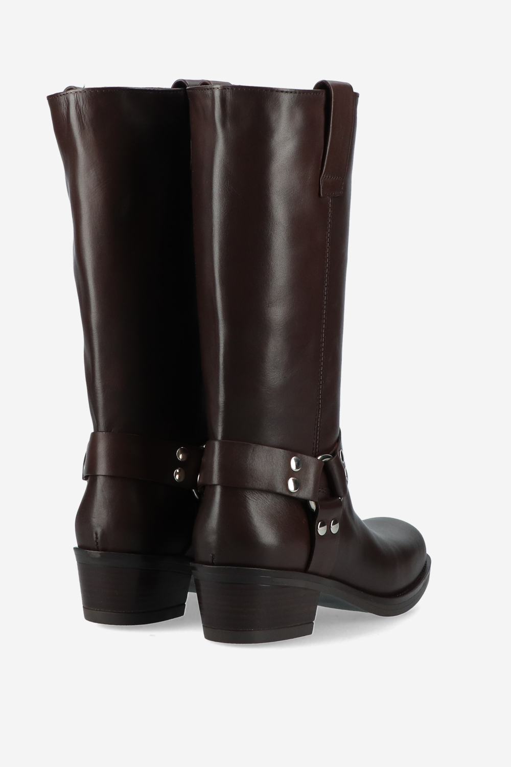 Buckle leather boots