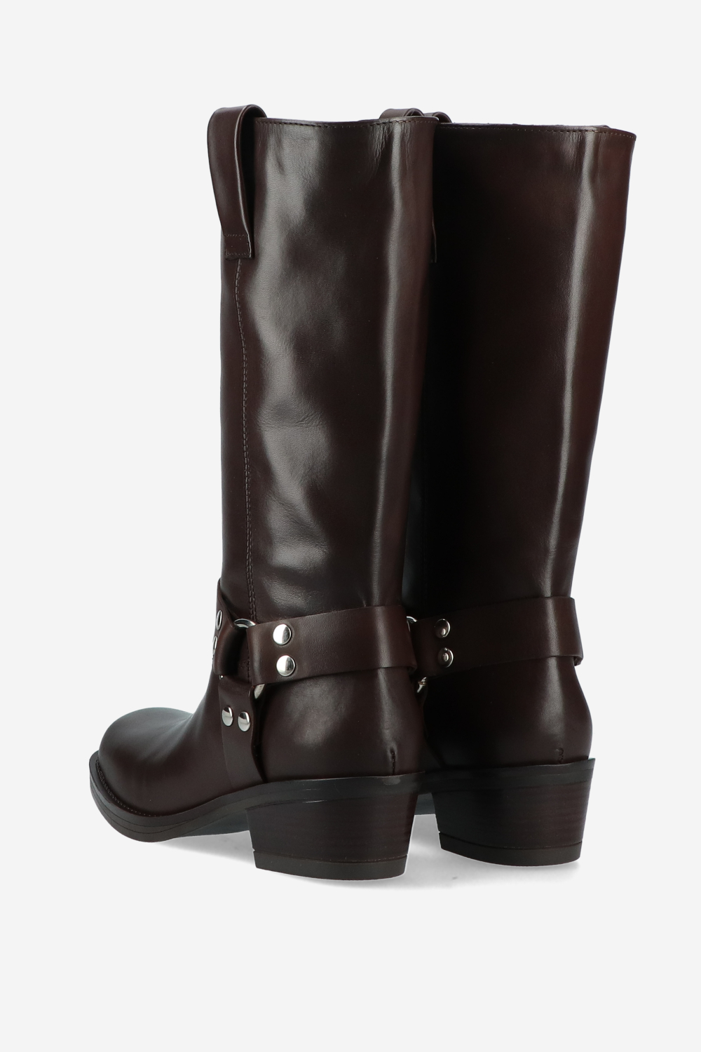Buckle leather boots