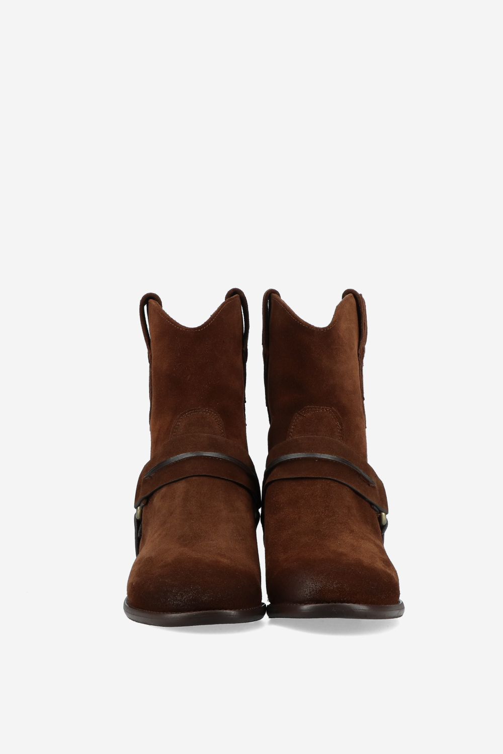 Buckled suede boots