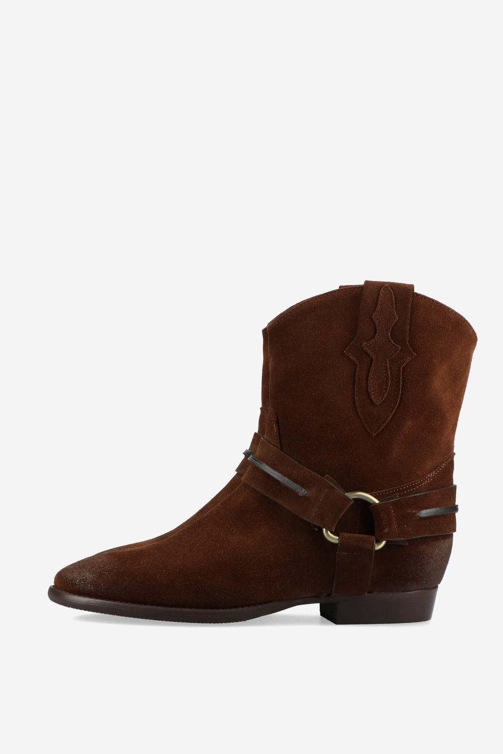 Buckled suede boots