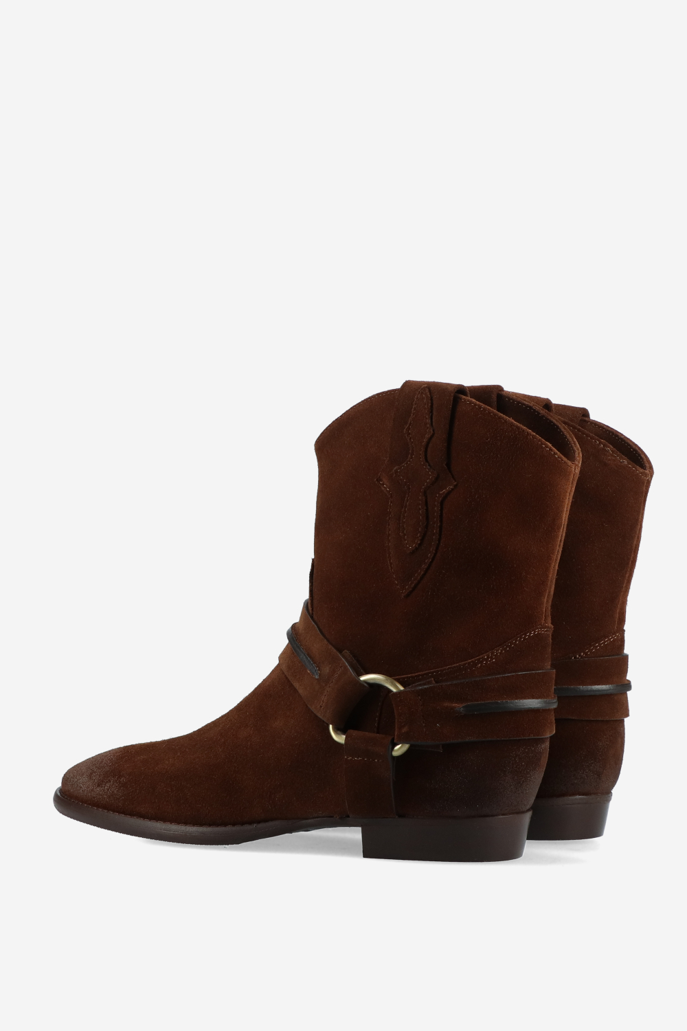 Buckled suede boots