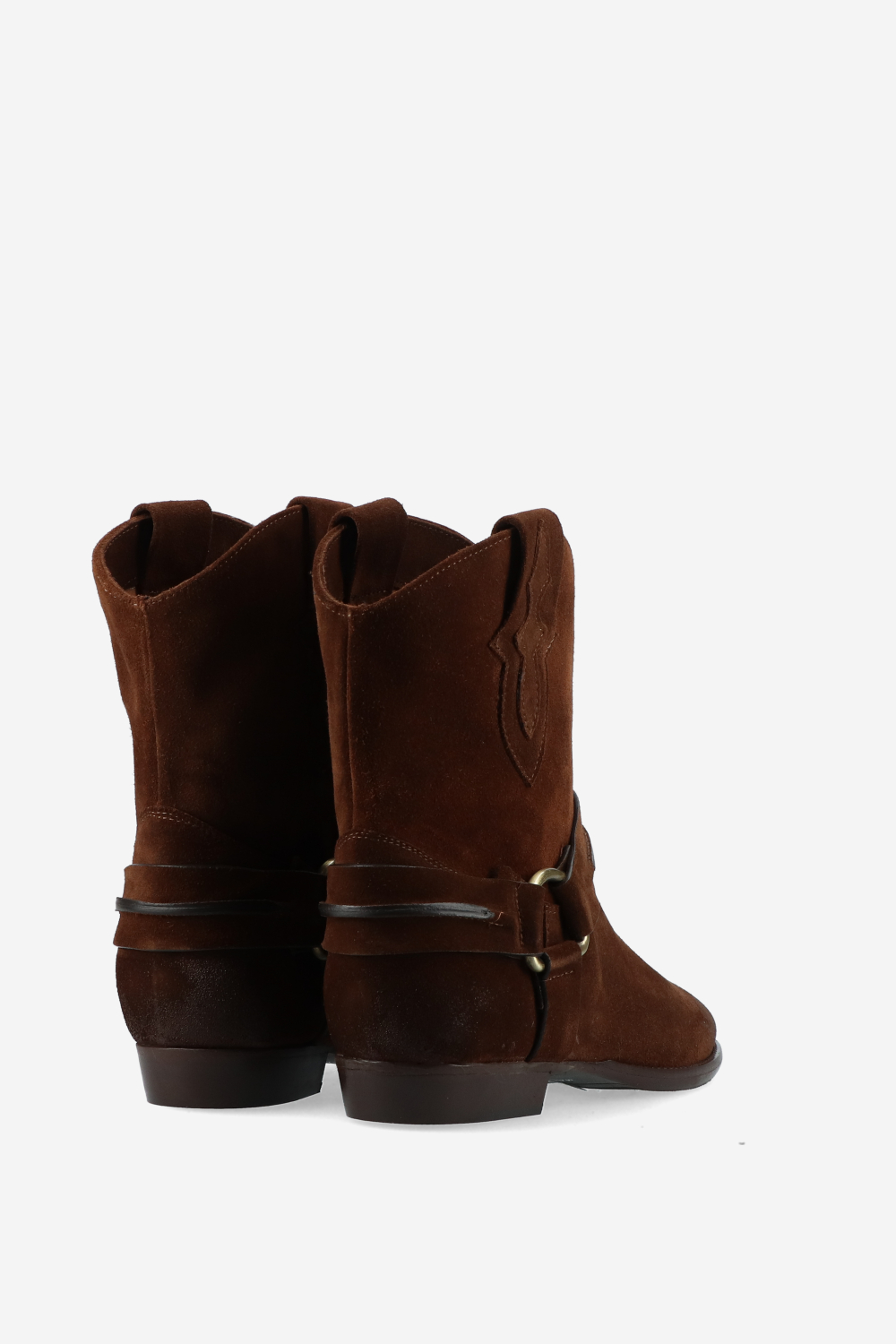 Buckled suede boots