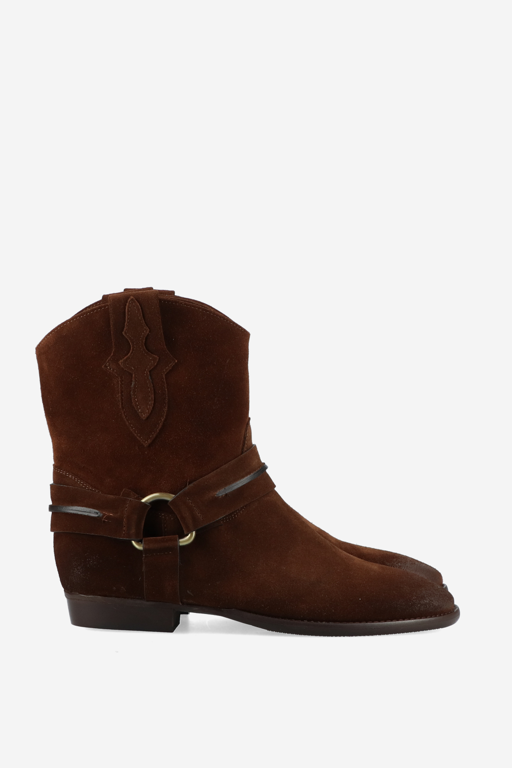 Buckled suede boots
