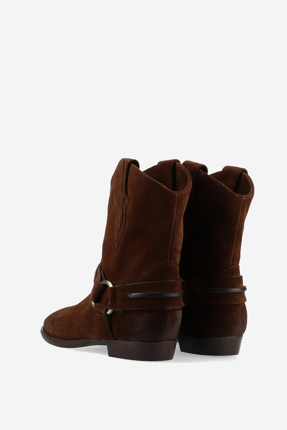 Buckled suede boots