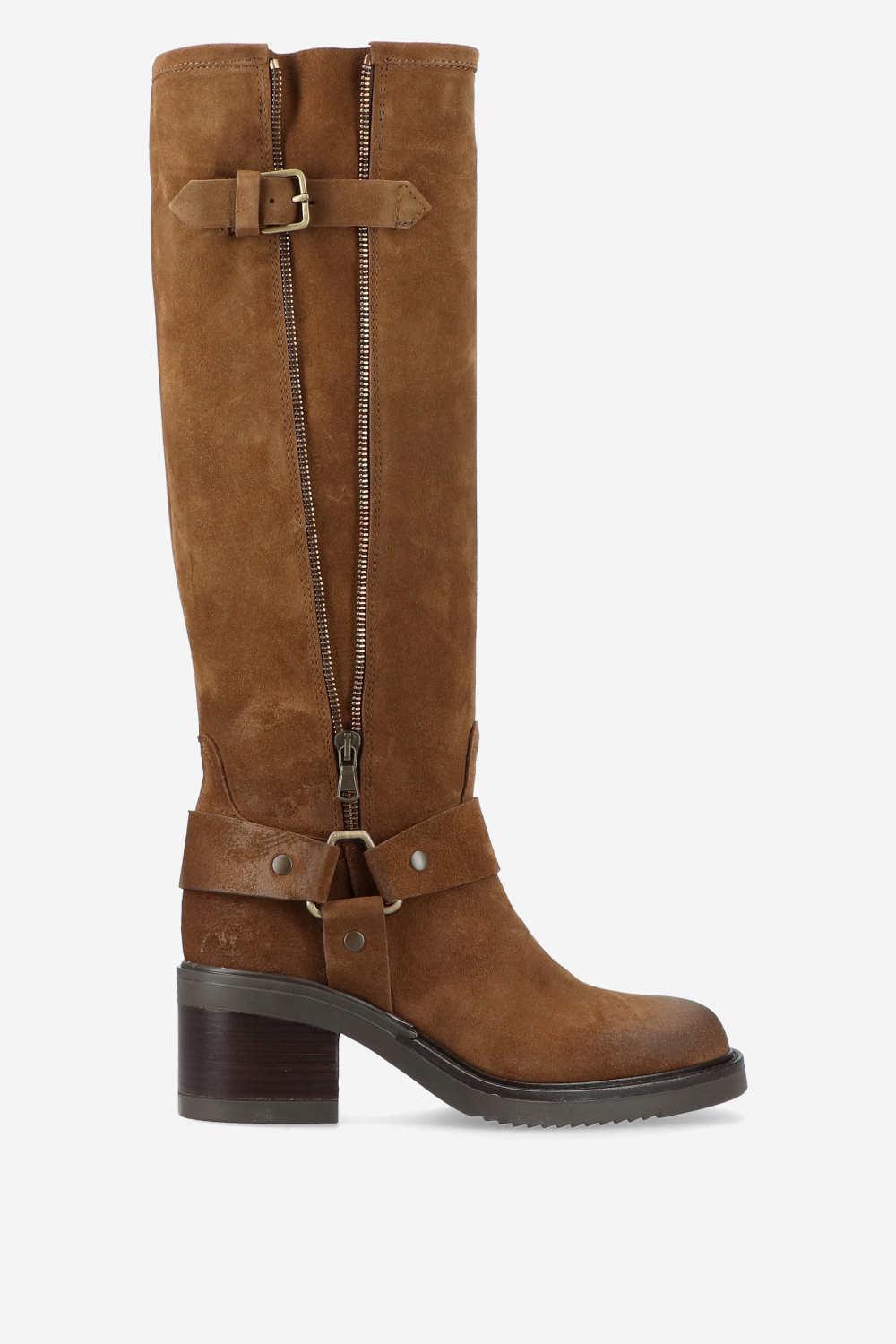 Julia Cerutti - Buckled knee-high suede boots