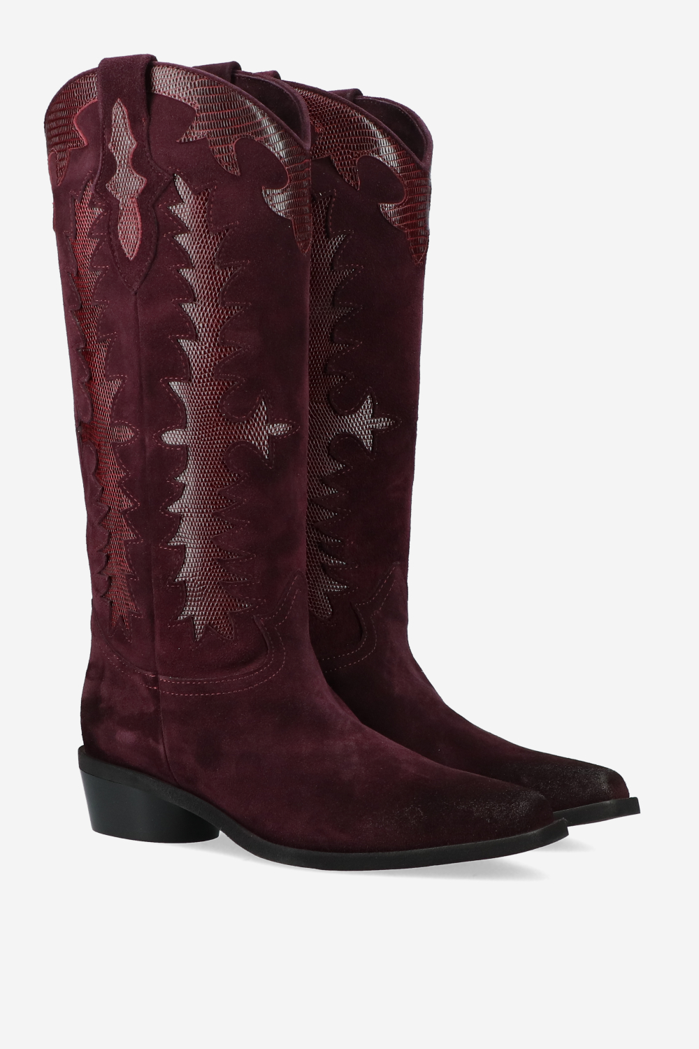 Western suede boots