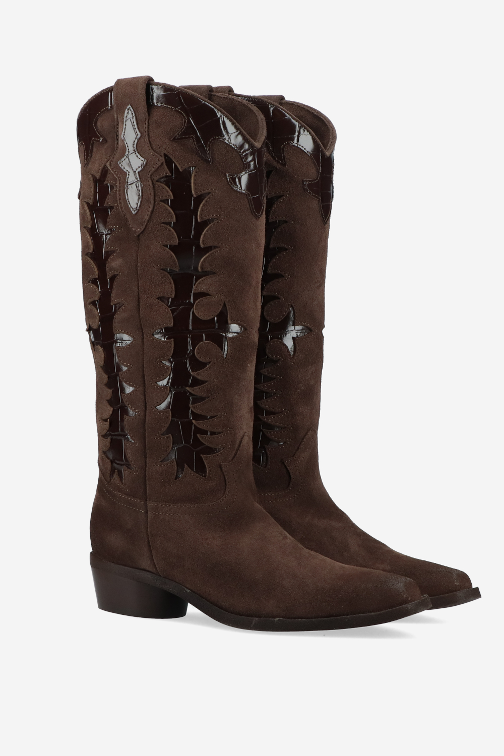 Western suede boots