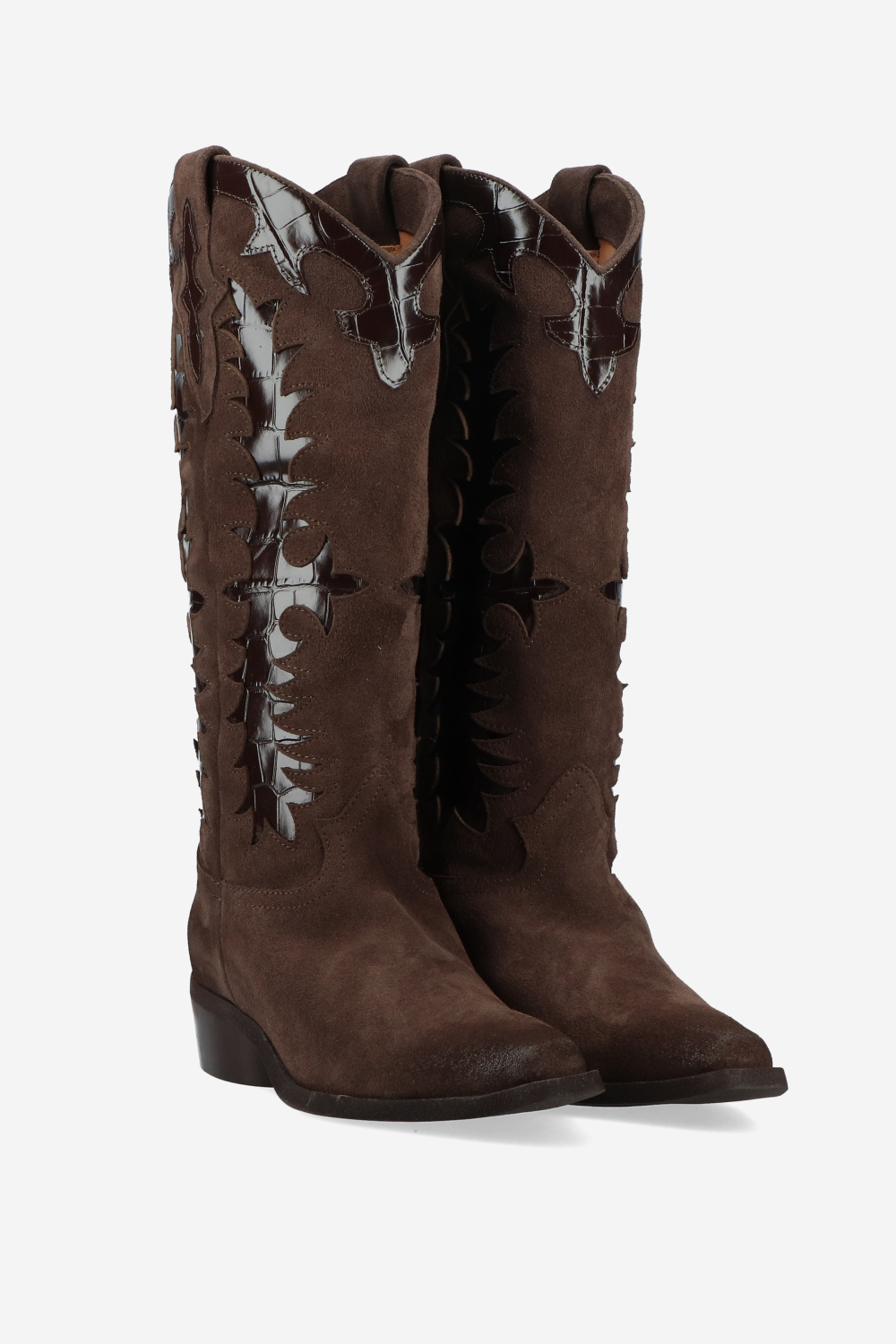 Western suede boots