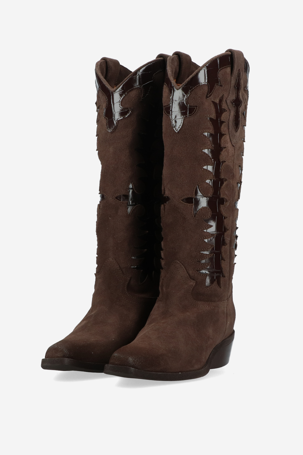 Western suede boots