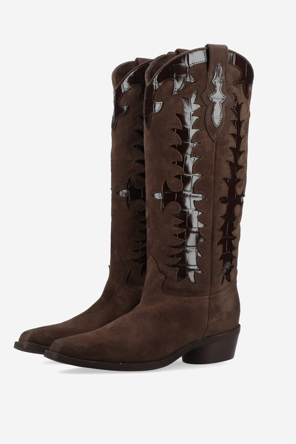 Western suede boots