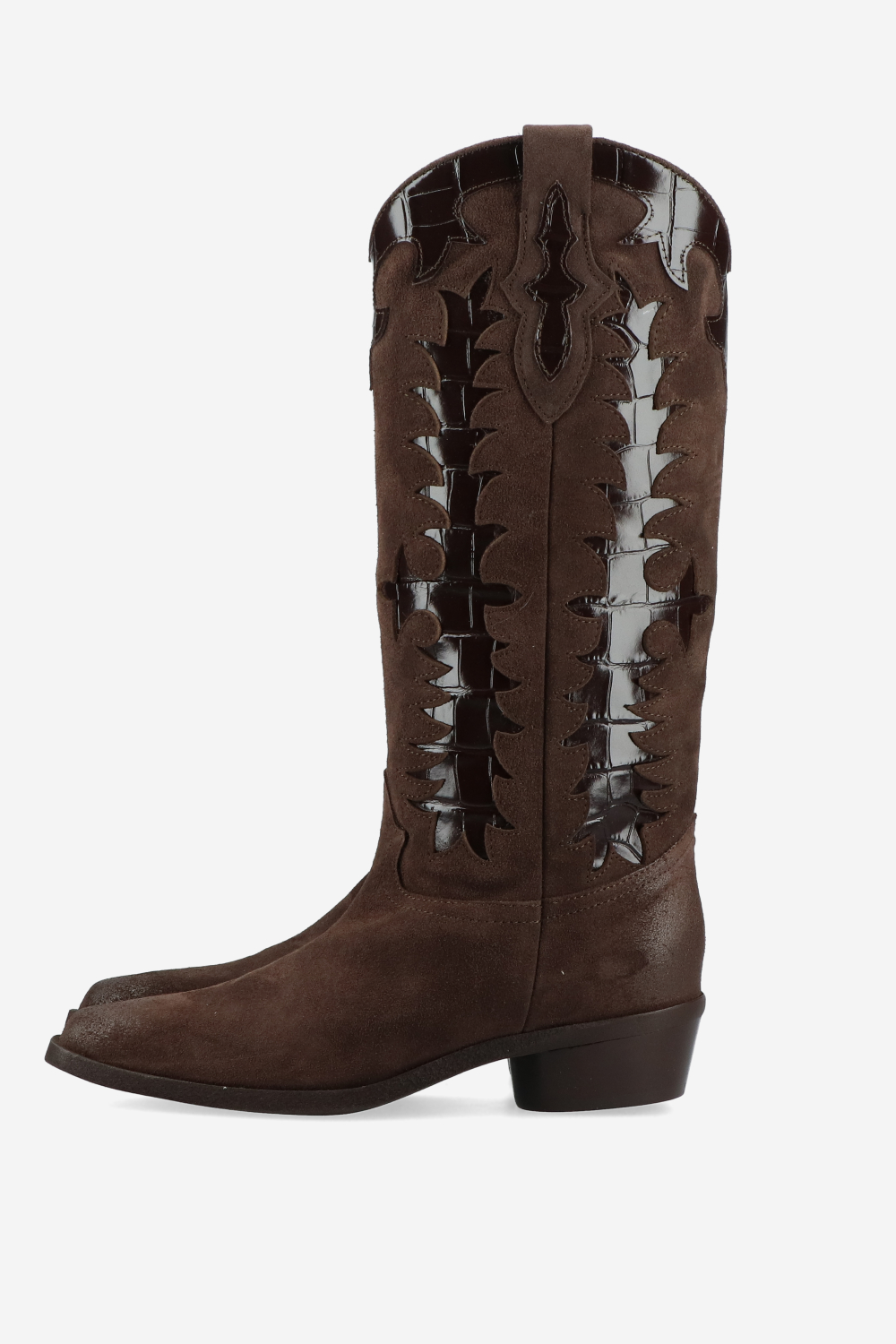 Western suede boots