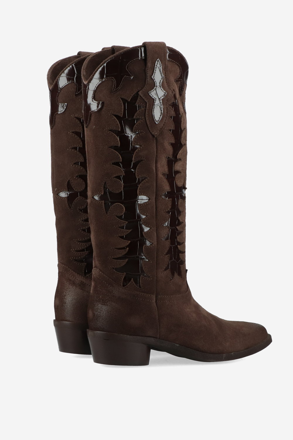 Western suede boots