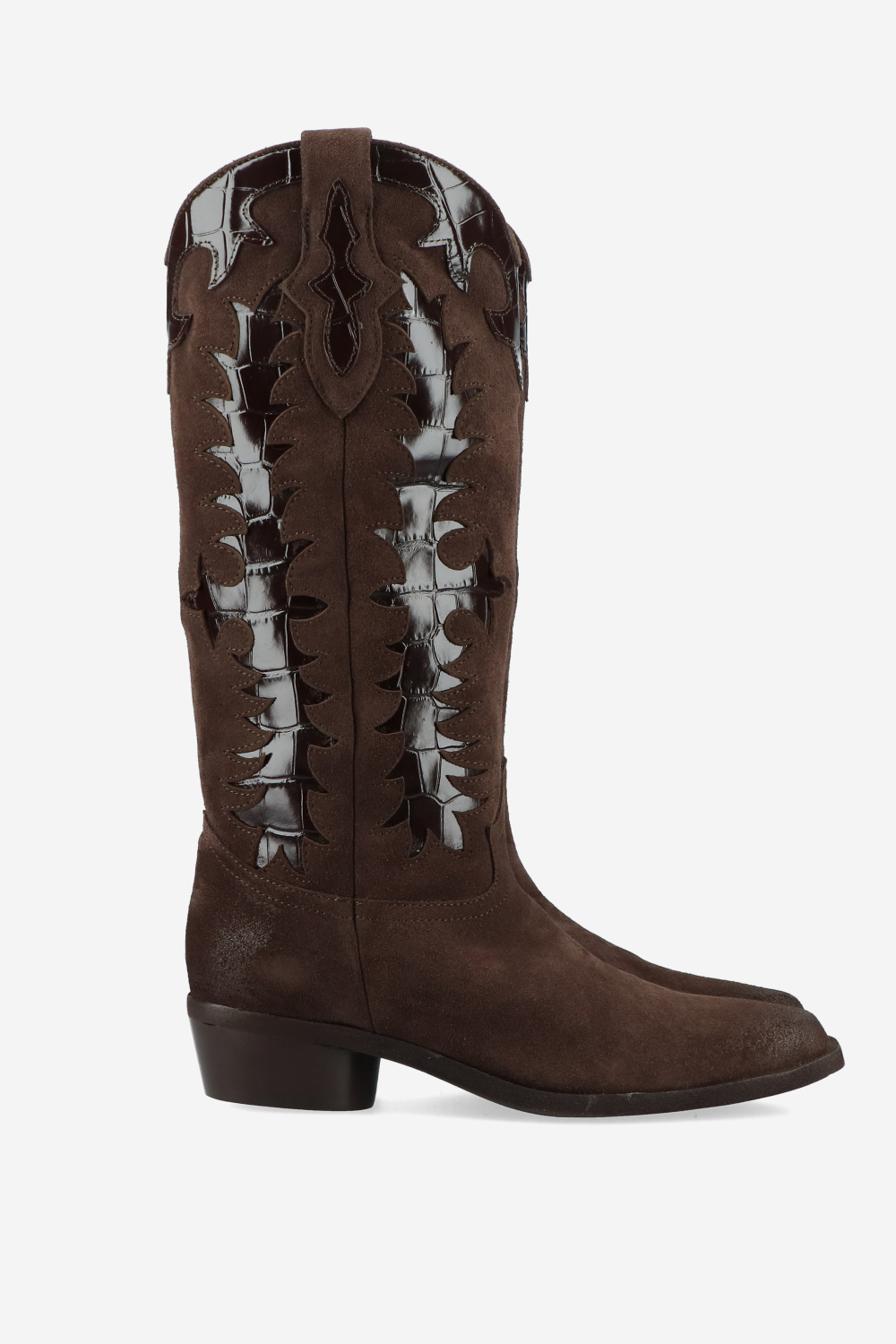Western suede boots
