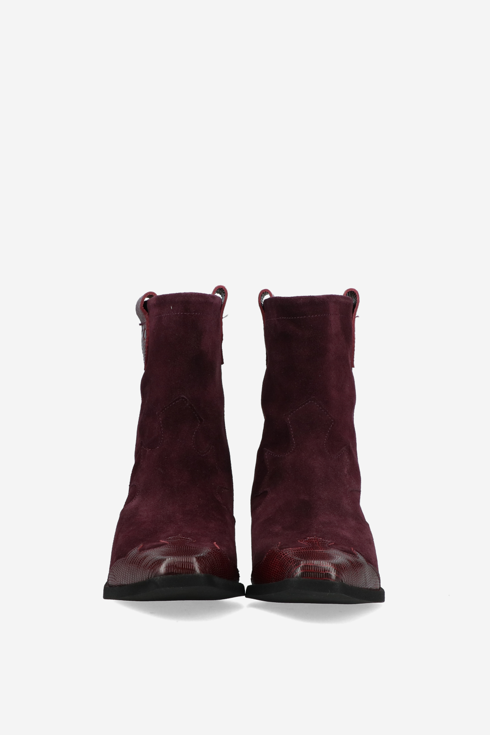 Croco leather/suede ankle boots