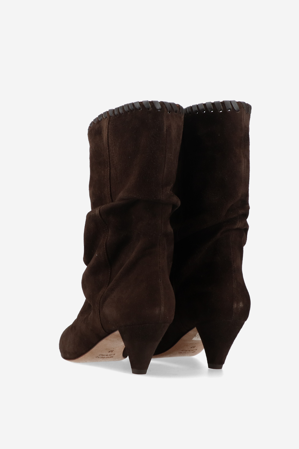 Whipstitch suede boots