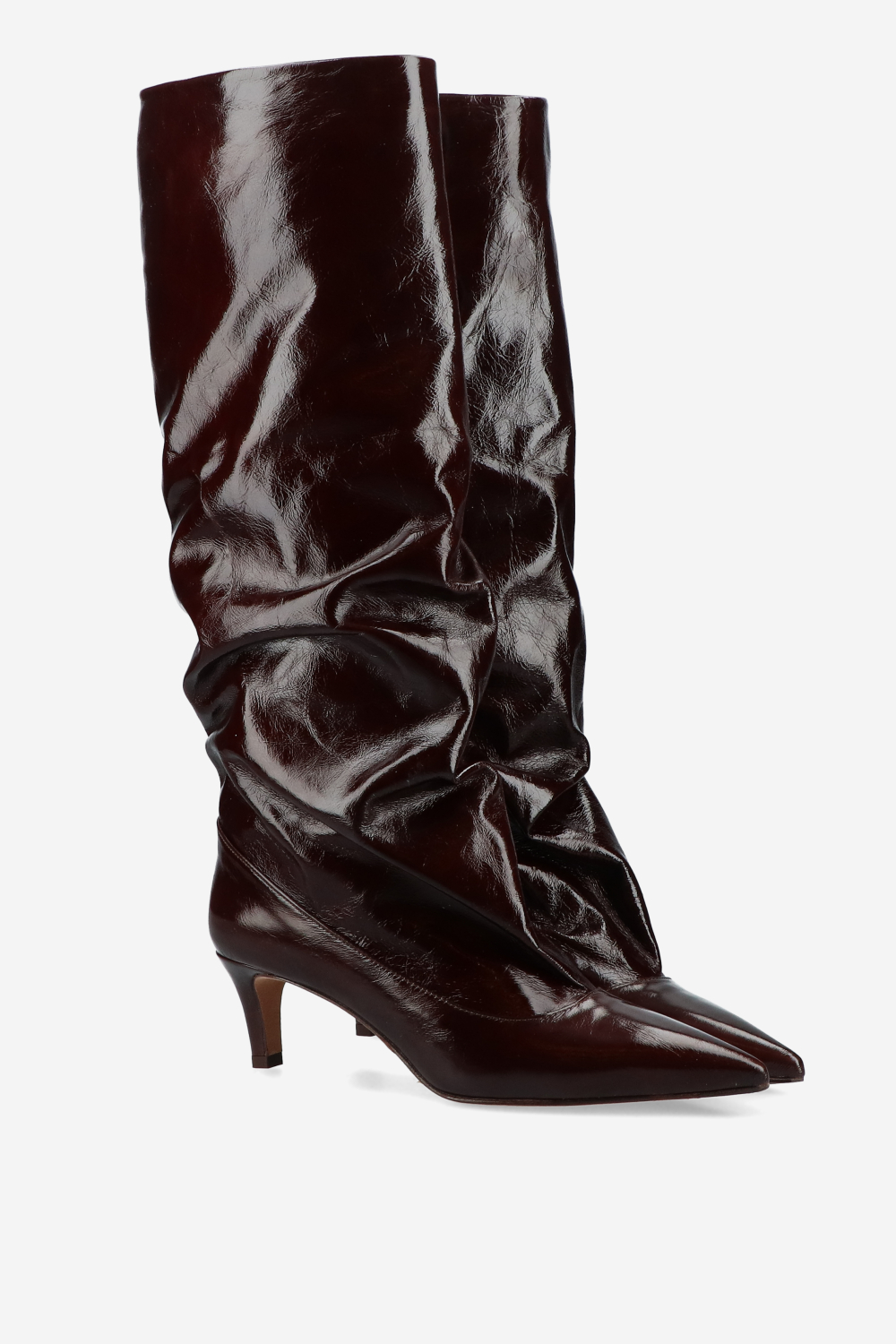 Slouchy crinckle leather boots