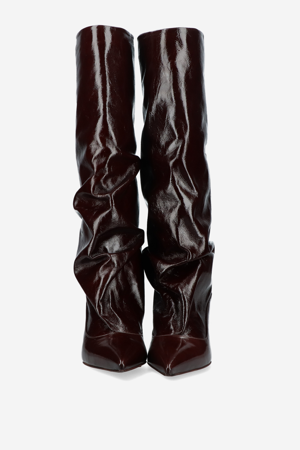 Slouchy crinckle leather boots