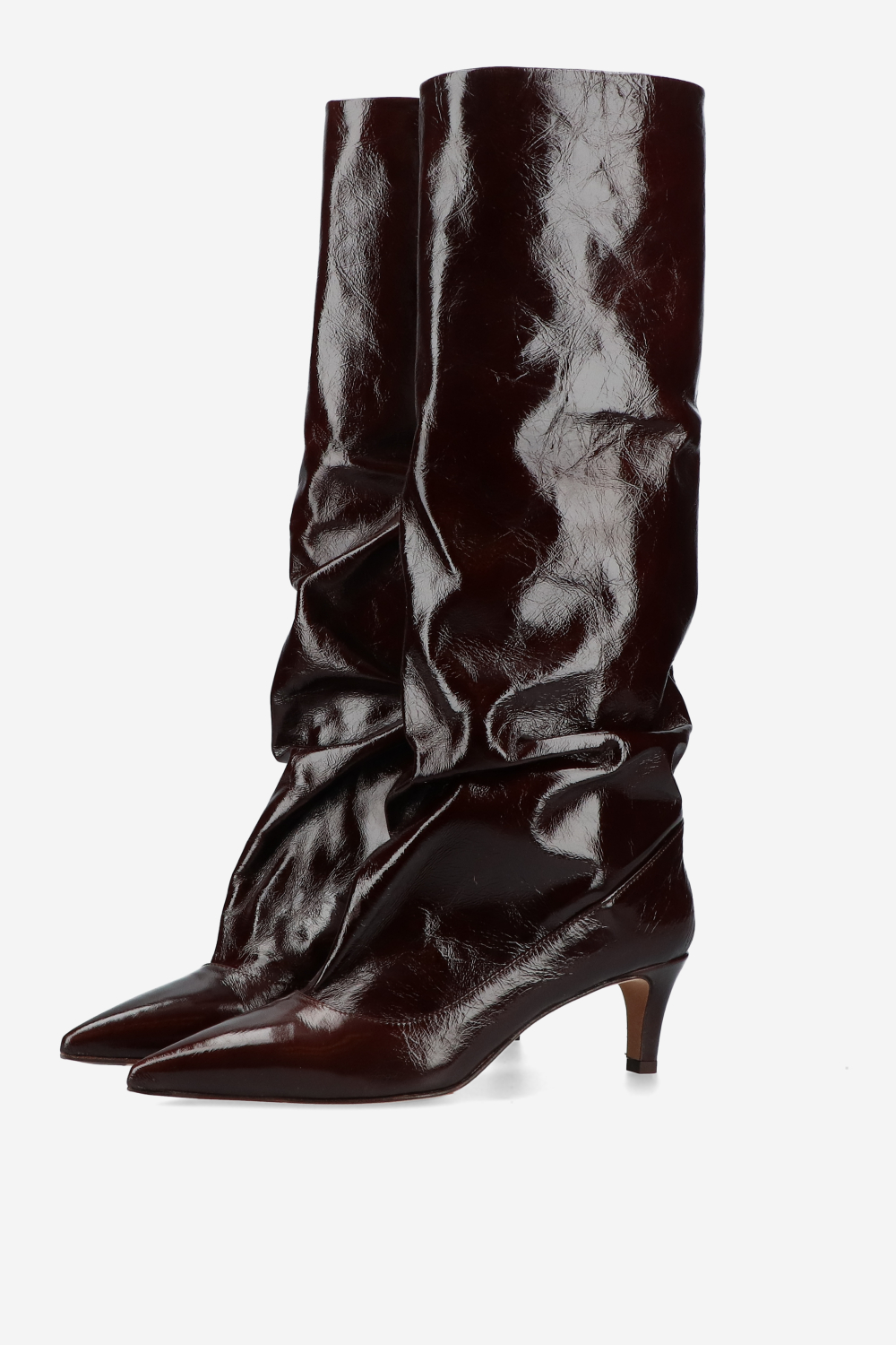 Slouchy crinckle leather boots