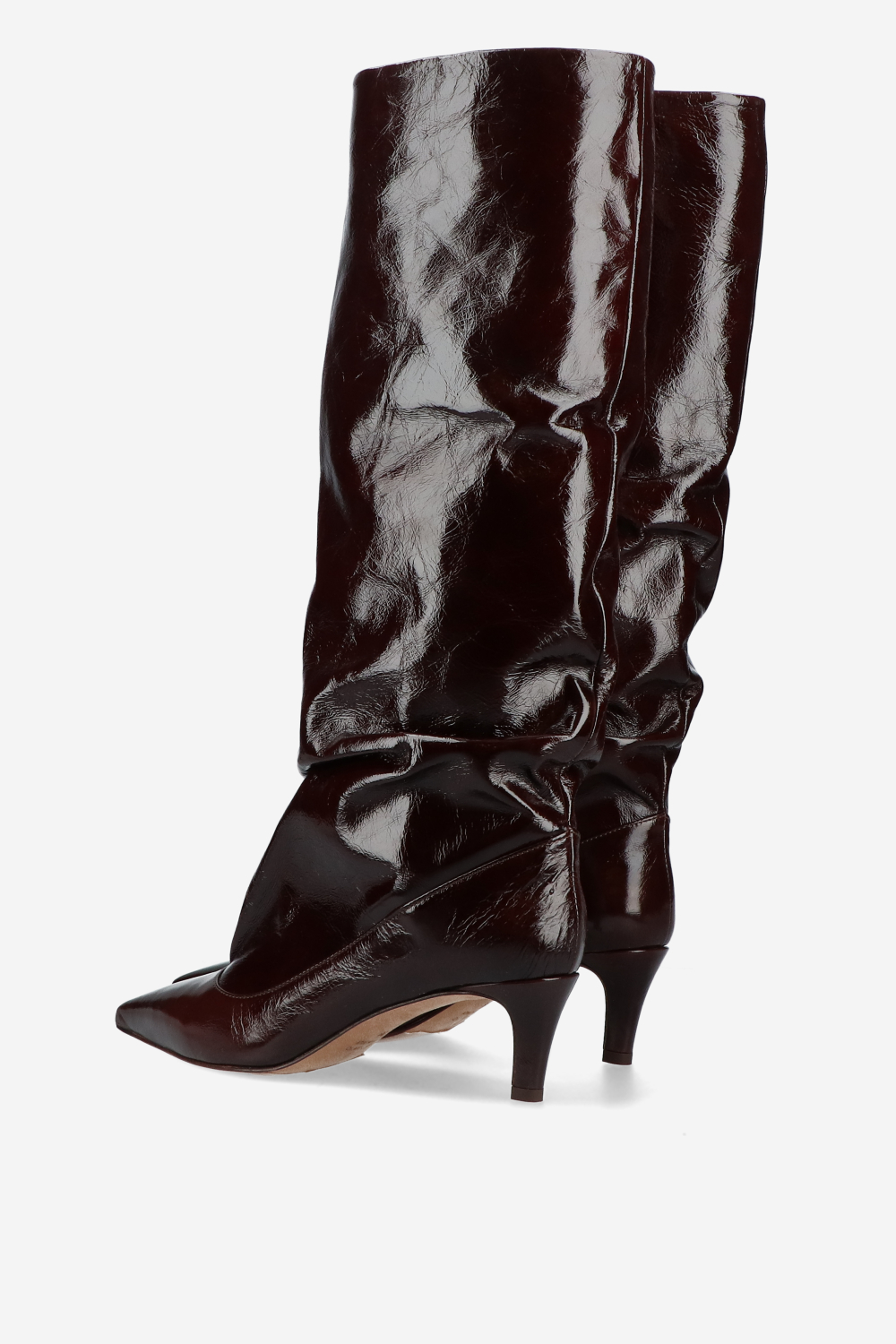 Slouchy crinckle leather boots