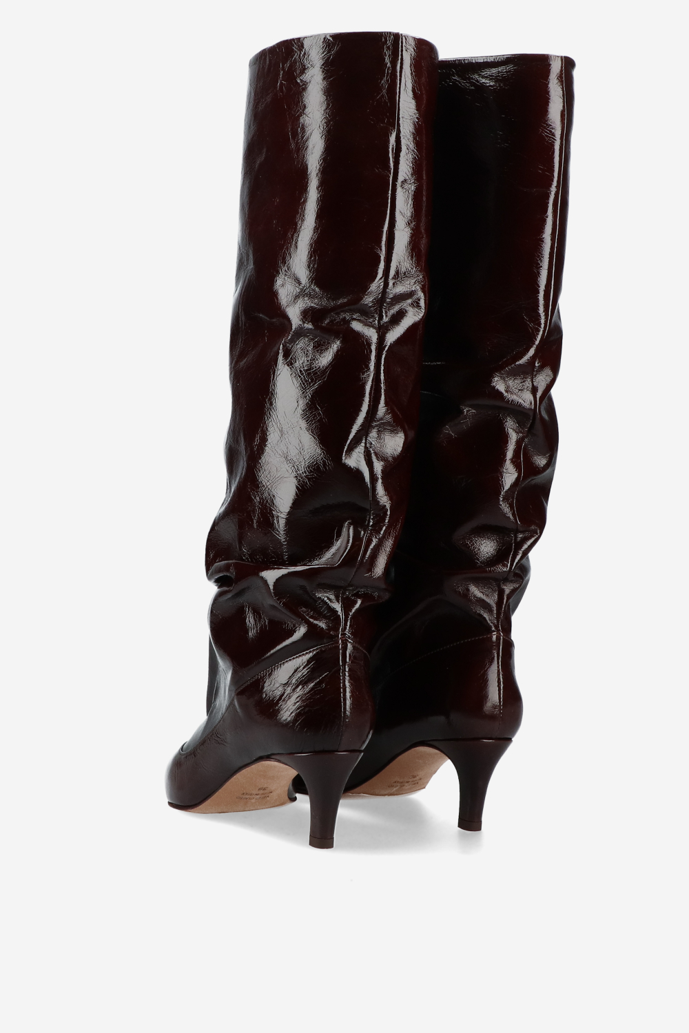 Slouchy crinckle leather boots