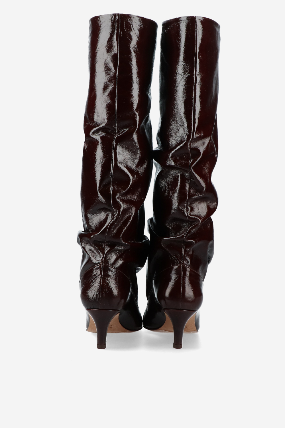 Slouchy crinckle leather boots