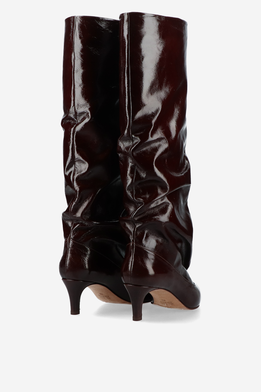 Slouchy crinckle leather boots