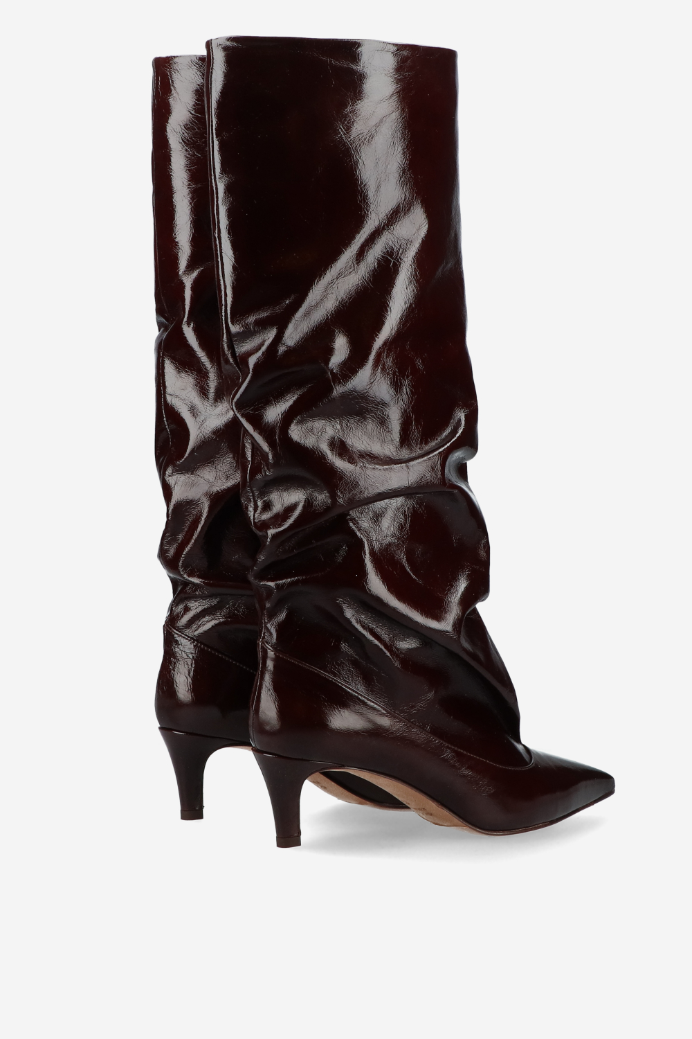 Slouchy crinckle leather boots
