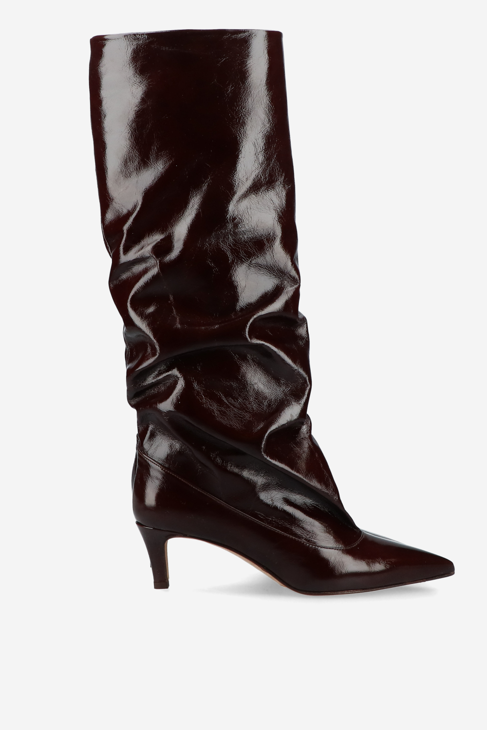 Slouchy crinckle leather boots