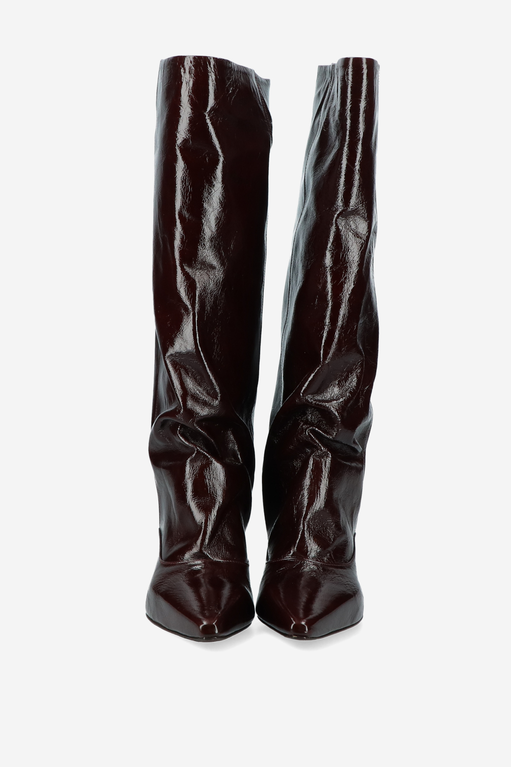 Slouchy crinkle leather boots