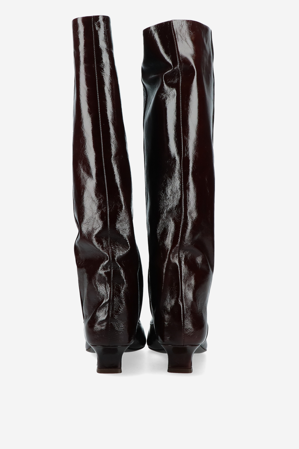 Slouchy crinkle leather boots