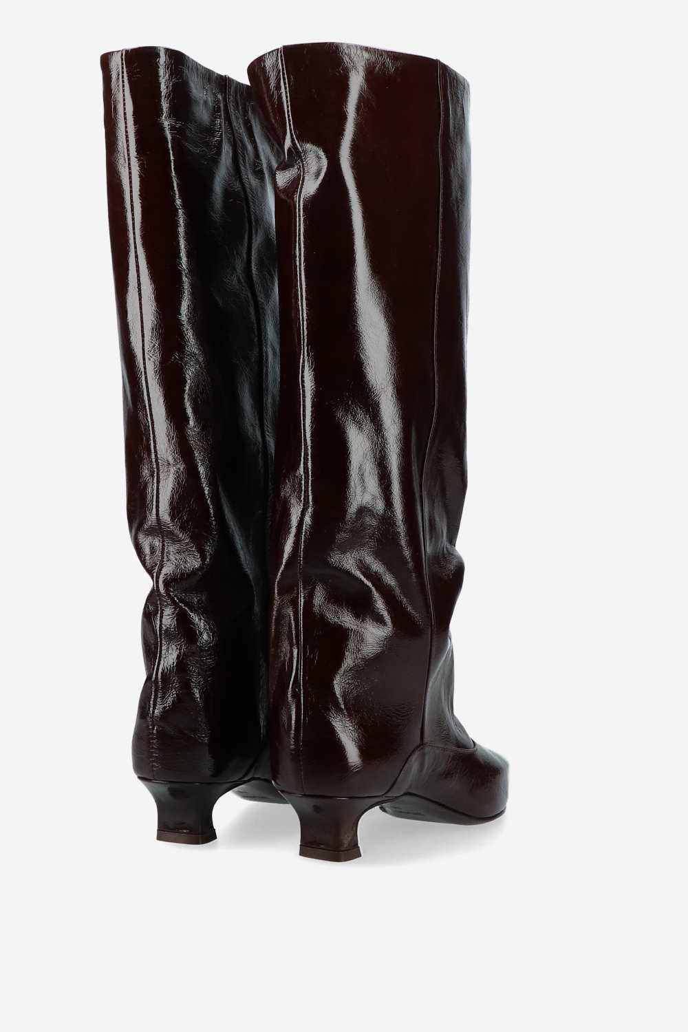 Slouchy crinkle leather boots