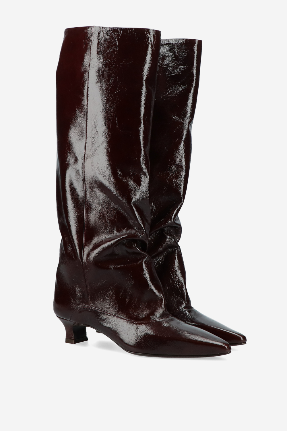 Julia Cerutti - Slouchy crinkle leather boots