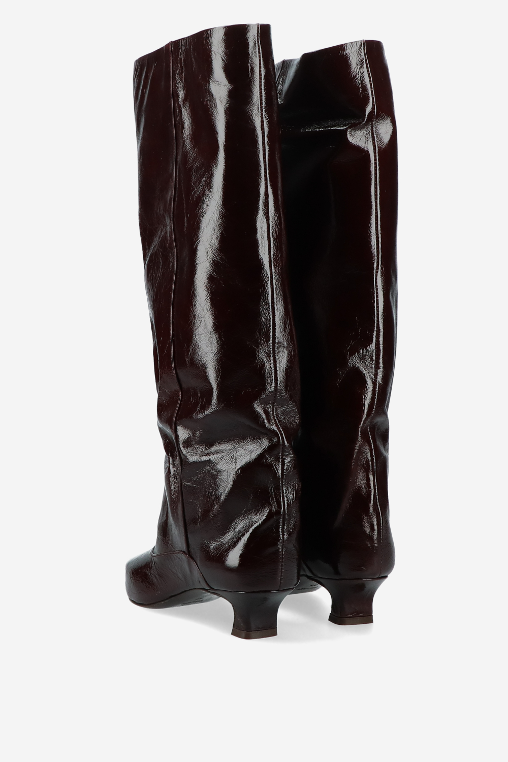 Slouchy crinkle leather boots