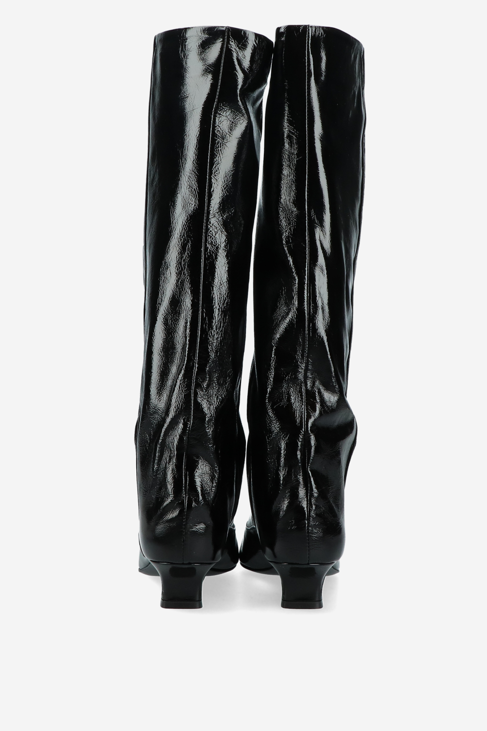 Slouchy crinkle leather boots