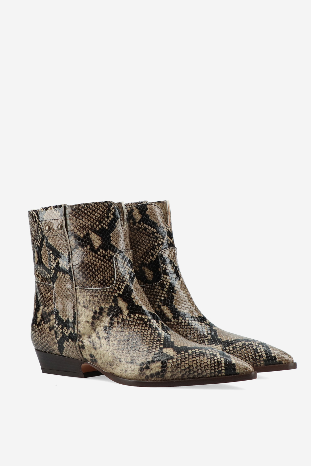 Pitone leather ankle boots